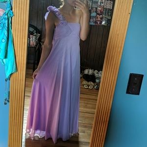 Long lavender prom dress